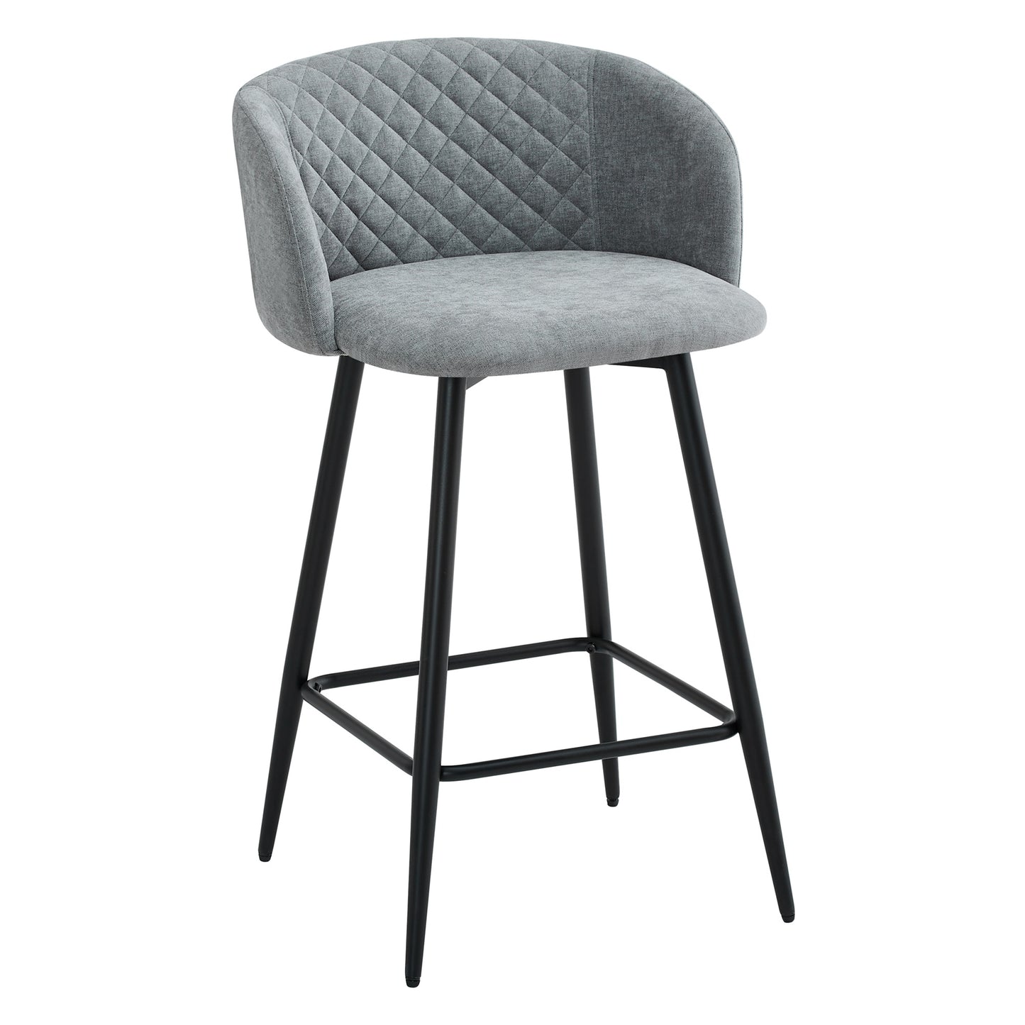 Amara Grey Fabric Swivel Bar Chair - Pack of 2