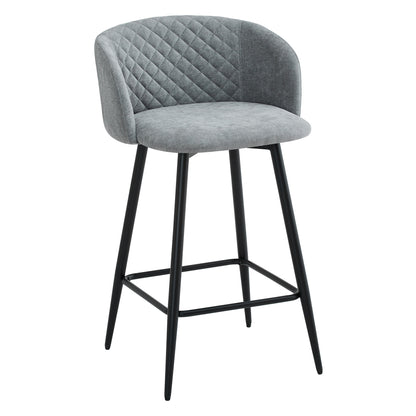 Amara Grey Fabric Swivel Bar Chair - Pack of 2