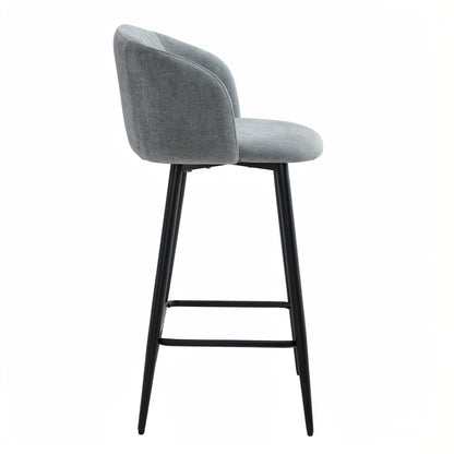Amara Grey Fabric Swivel Bar Chair - Pack of 2