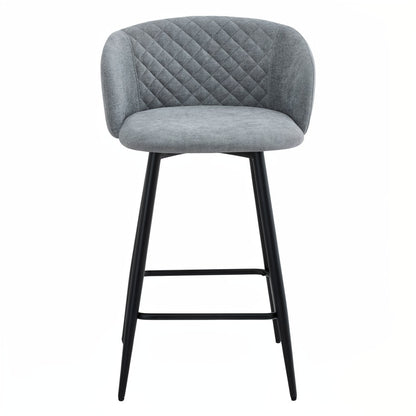 Amara Grey Fabric Swivel Bar Chair - Pack of 2