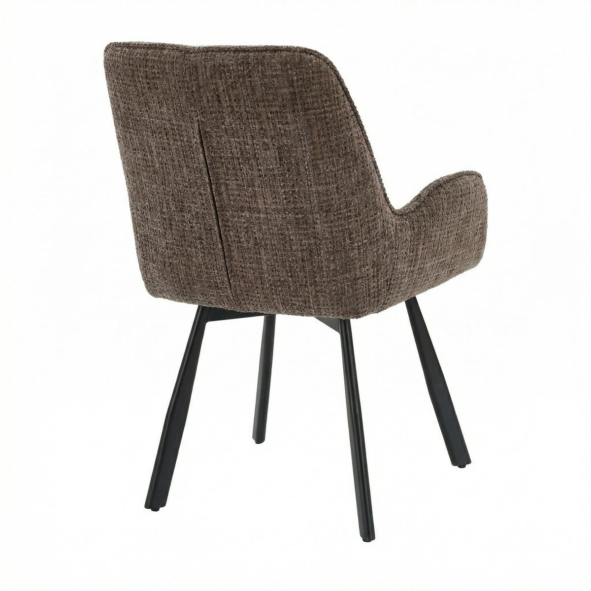 Amelia Pack of 2 Swivel Dining Chairs - Brown Chenille fabric