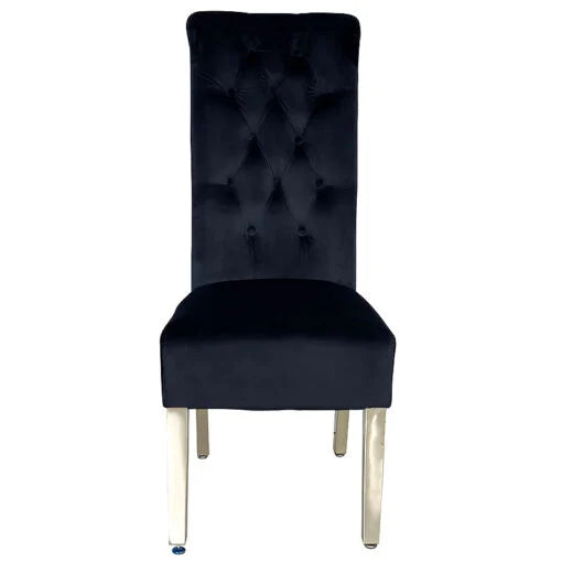 Sofia  Chrome Leg Lion Knocker Dining Chair Black/Grey/Mink (Set of 2)