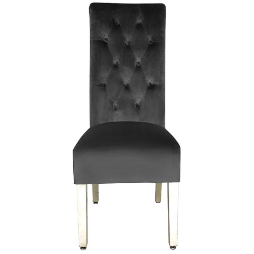 Sofia  Chrome Leg Lion Knocker Dining Chair Black/Grey/Mink (Set of 2)