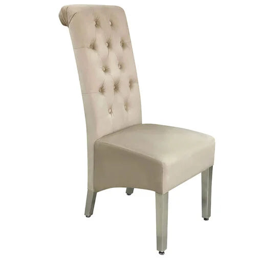 Sofia  Chrome Leg Lion Knocker Dining Chair Black/Grey/Mink (Set of 2)