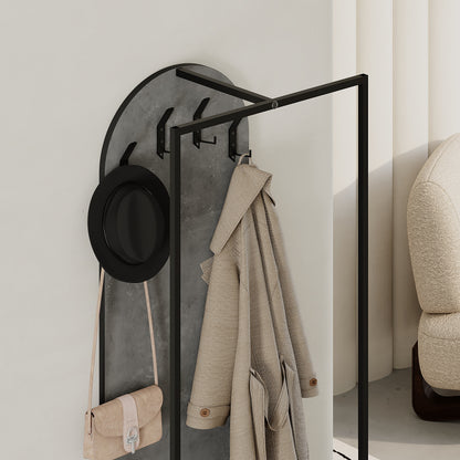 Modern Archy Hall Stand Coat Rack with Shoe Storage 180cm High Retro Grey