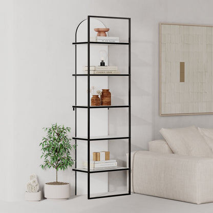 Archy Modern Bookcase 5-Tier Wall Mounted Shelf White 180 cm