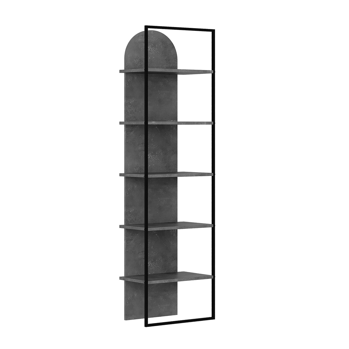 Archy Modern Bookcase 5-Tier Wall Mounted Shelf Retro Grey 180 cm