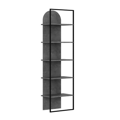 Archy Modern Bookcase 5-Tier Wall Mounted Shelf Retro Grey 180 cm