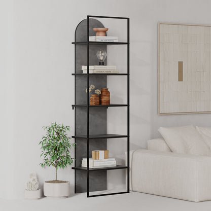 Archy Modern Bookcase 5-Tier Wall Mounted Shelf Retro Grey 180 cm