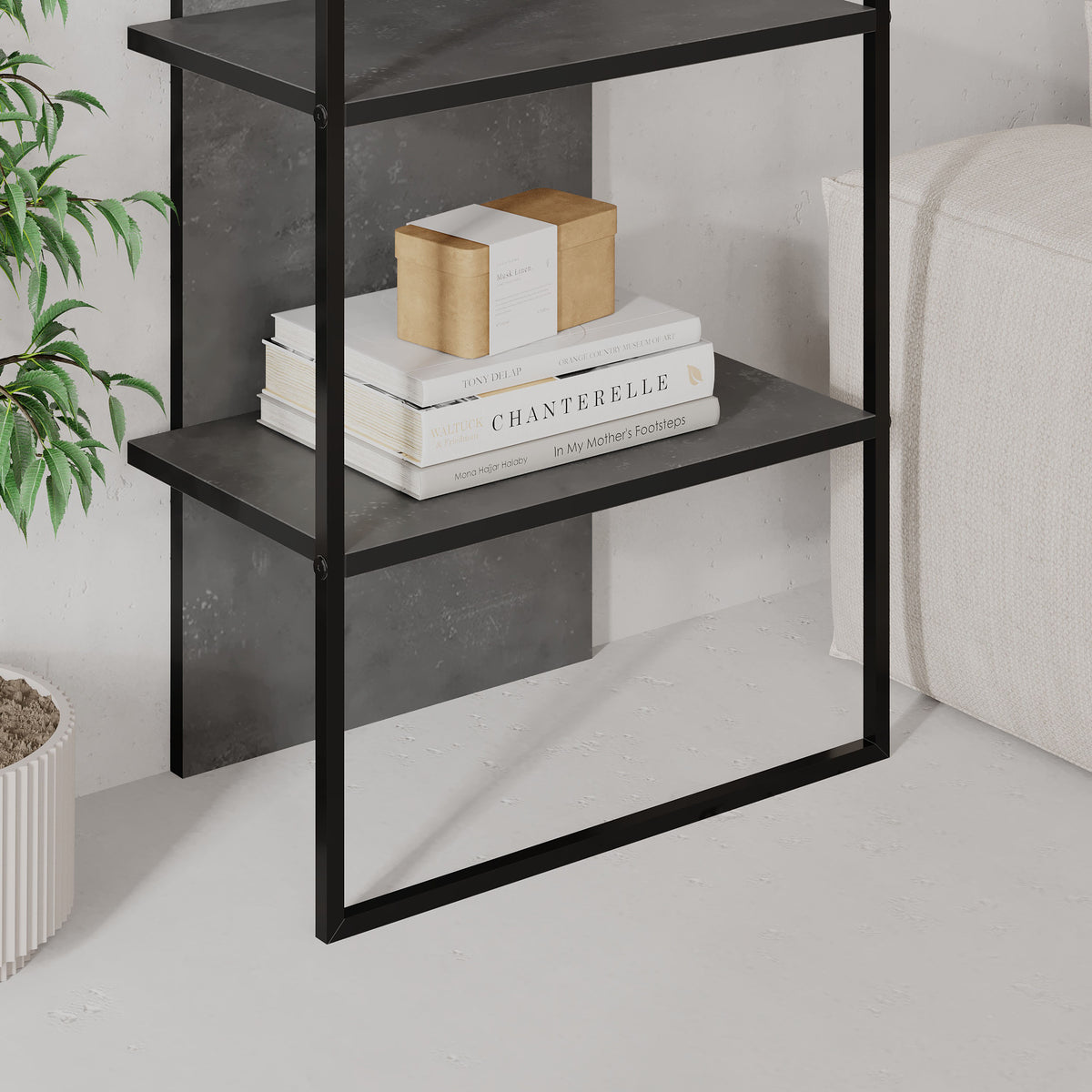 Archy Modern Bookcase 5-Tier Wall Mounted Shelf Retro Grey 180 cm
