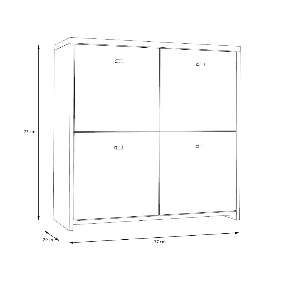 Best Chest 4 Door Storage Cabinet White & Oak