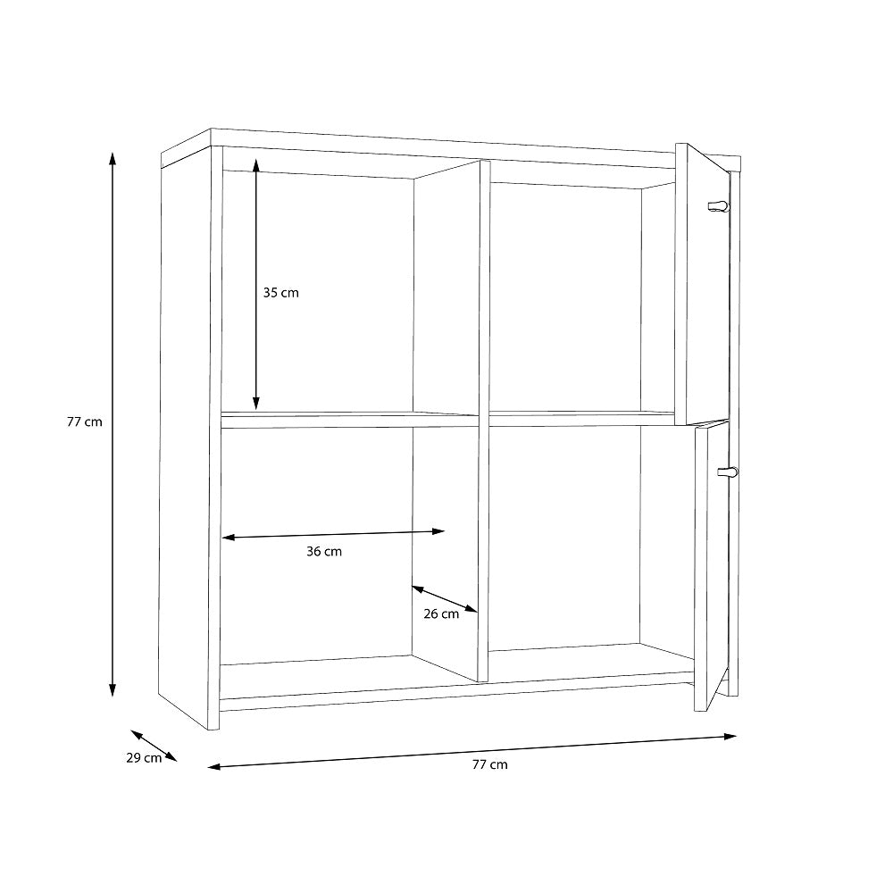 Best Chest 4 Door Storage Cabinet White & Oak