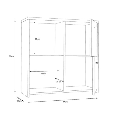 Best Chest 4 Door Storage Cabinet White & Oak