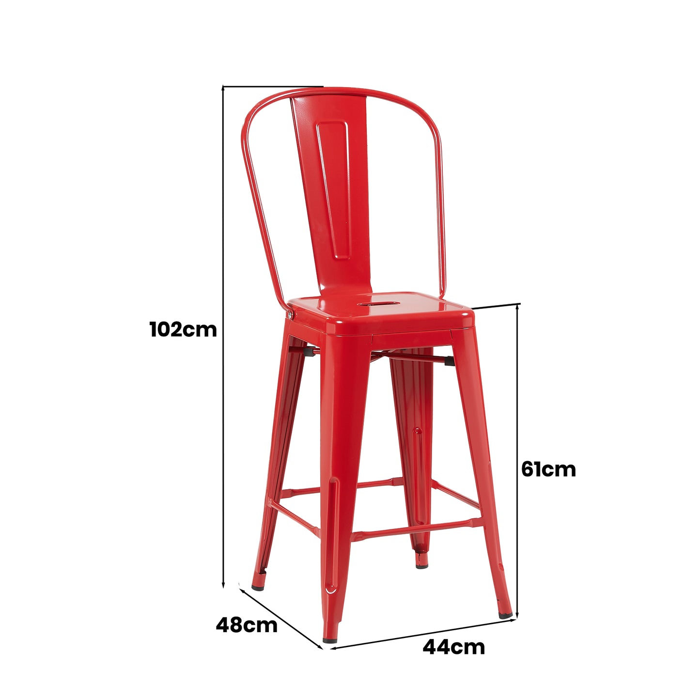 Bistro Pack Of 4 24 Red Bar Chairs