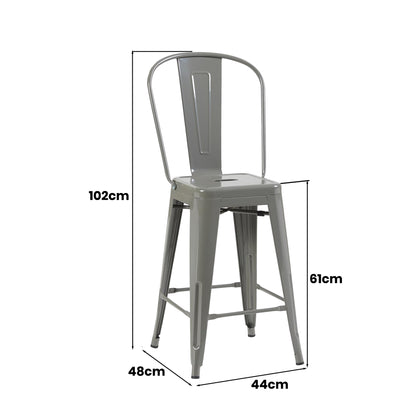 Bistro Pack Of 4 24 Silver Bar Chairs