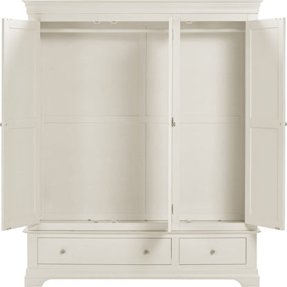 Bordeaux 3 Door Wardrobe – Ivory or Pebble Grey Finish