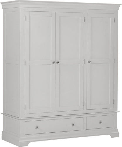 Bordeaux 3 Door Wardrobe – Ivory or Pebble Grey Finish