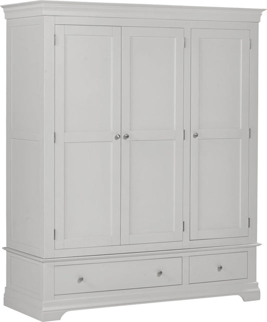 Bordeaux 3 Door Wardrobe – Ivory or Pebble Grey Finish