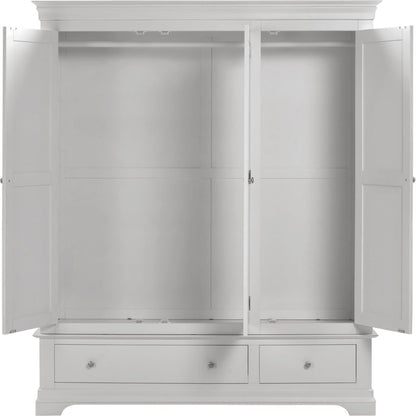 Bordeaux 3 Door Wardrobe – Ivory or Pebble Grey Finish
