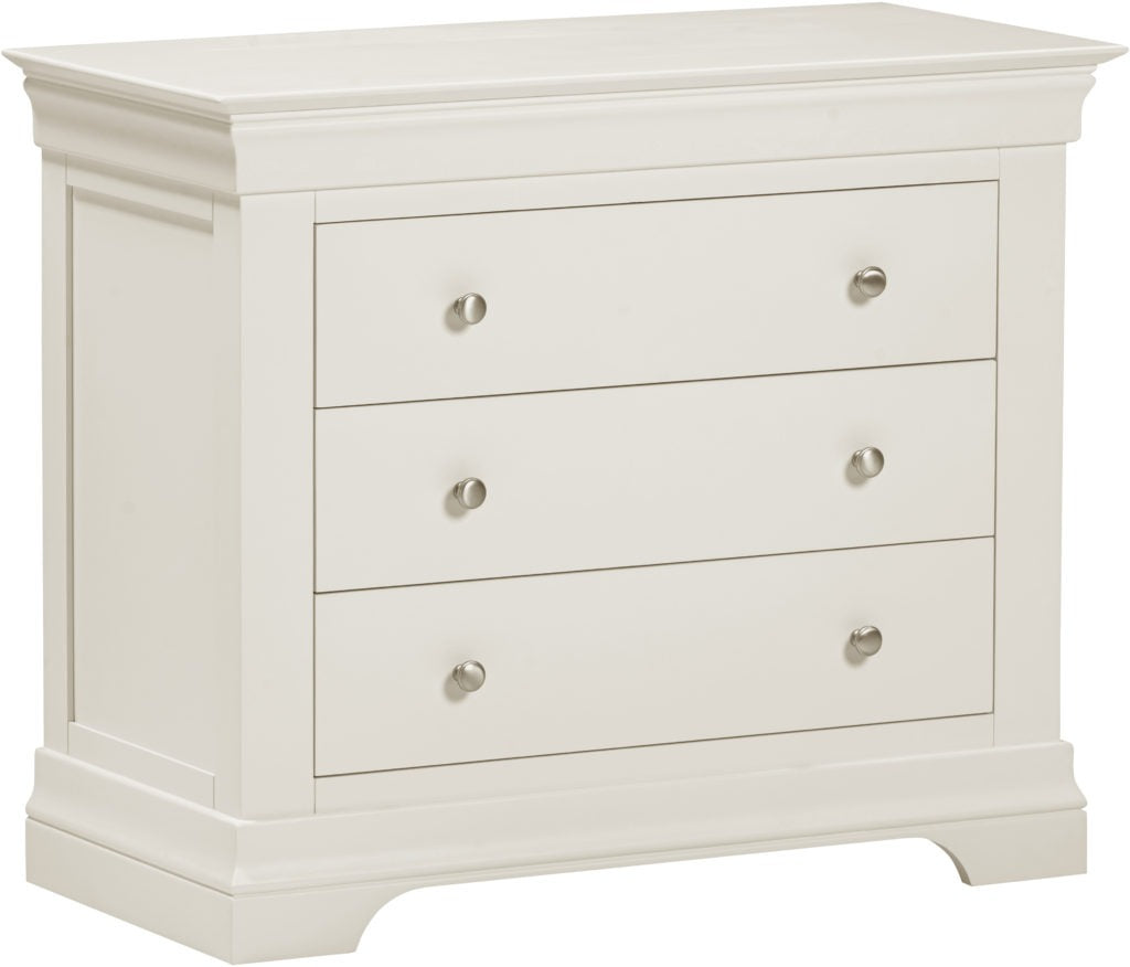 Bordeaux 3 Drawer Chest – Ivory / Pebble Grey Finish