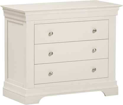 Bordeaux 3 Drawer Chest – Ivory / Pebble Grey Finish