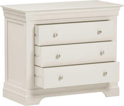 Bordeaux 3 Drawer Chest – Ivory / Pebble Grey Finish