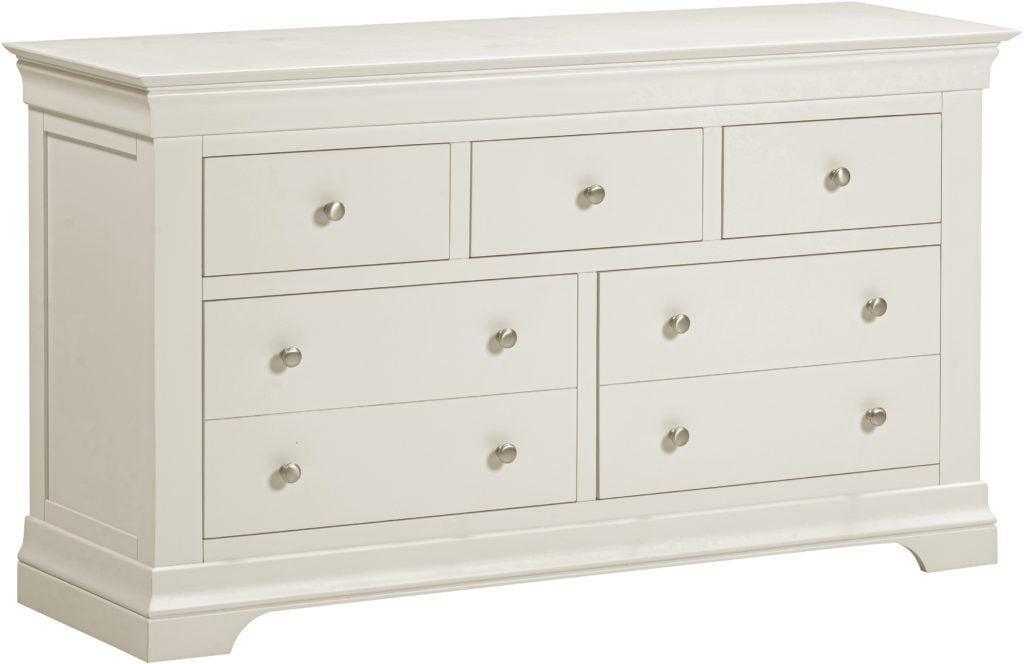 Bordeaux 3+2 Drawer Chest – Ivory / Pebble Grey Finish