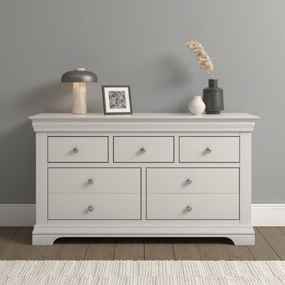 Bordeaux 3+2 Drawer Chest – Ivory / Pebble Grey Finish