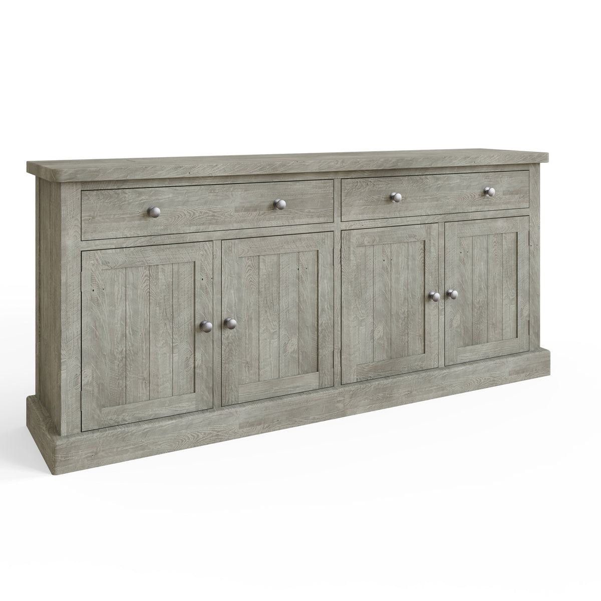 Bowood Large Straight Sideboard 4 Door Solid Wood Limewash