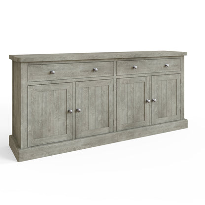 Bowood Large Straight Sideboard 4 Door Solid Wood Limewash