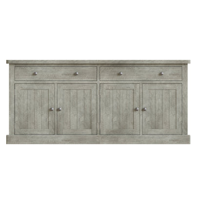 Bowood Large Straight Sideboard 4 Door Solid Wood Limewash
