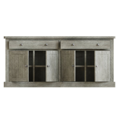 Bowood Large Straight Sideboard 4 Door Solid Wood Limewash