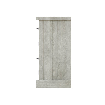Bowood Large Straight Sideboard 4 Door Solid Wood Limewash