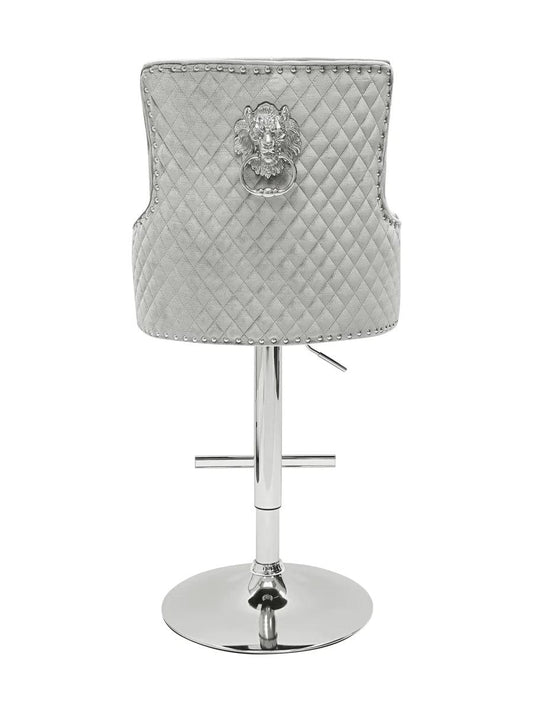 Majestic HQ Silver Fabric Bar Stool