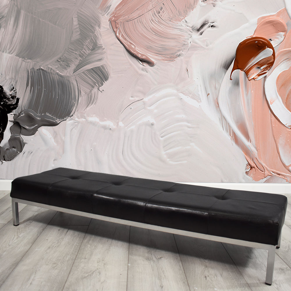Artisan Modern Living Room Stool Black & Silver