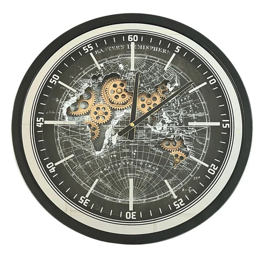 Atlas Style Gear Wall Clock