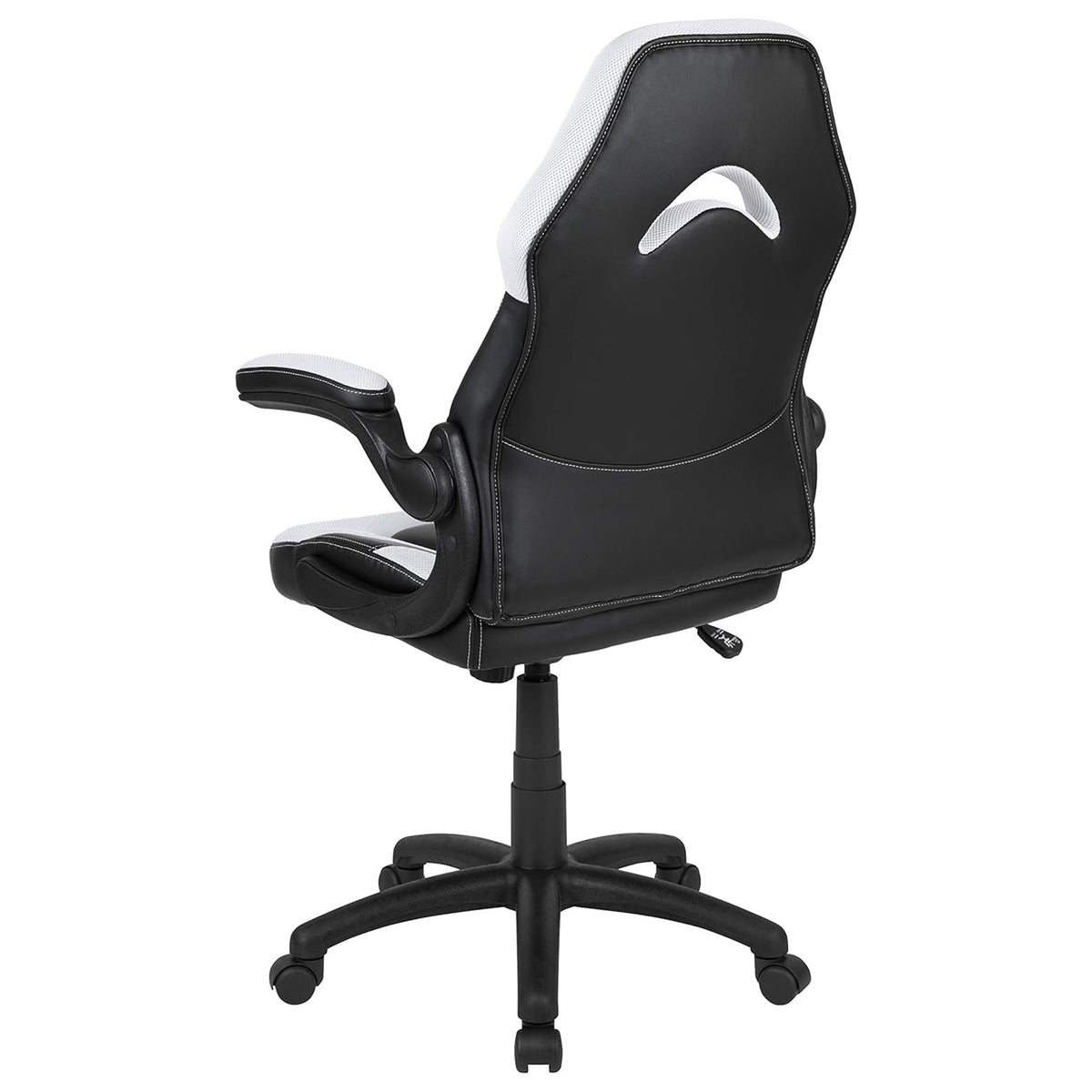 Black & White Faux Leather Racer Style Gaming Office Chair
