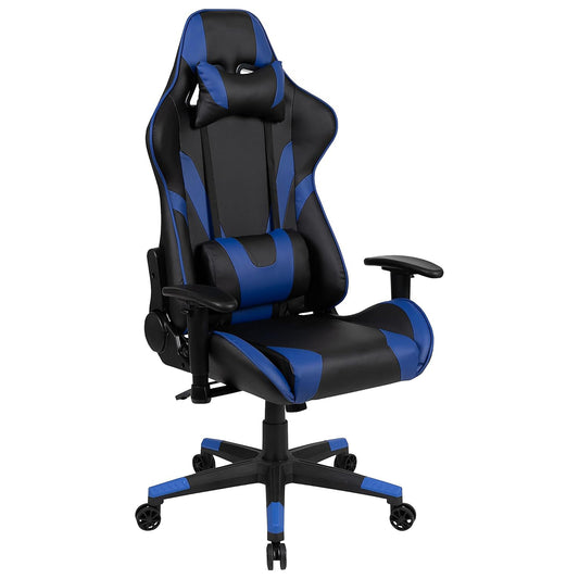 X20 Black & Blue Faux Leather Racer Style Gaming Office Chair
