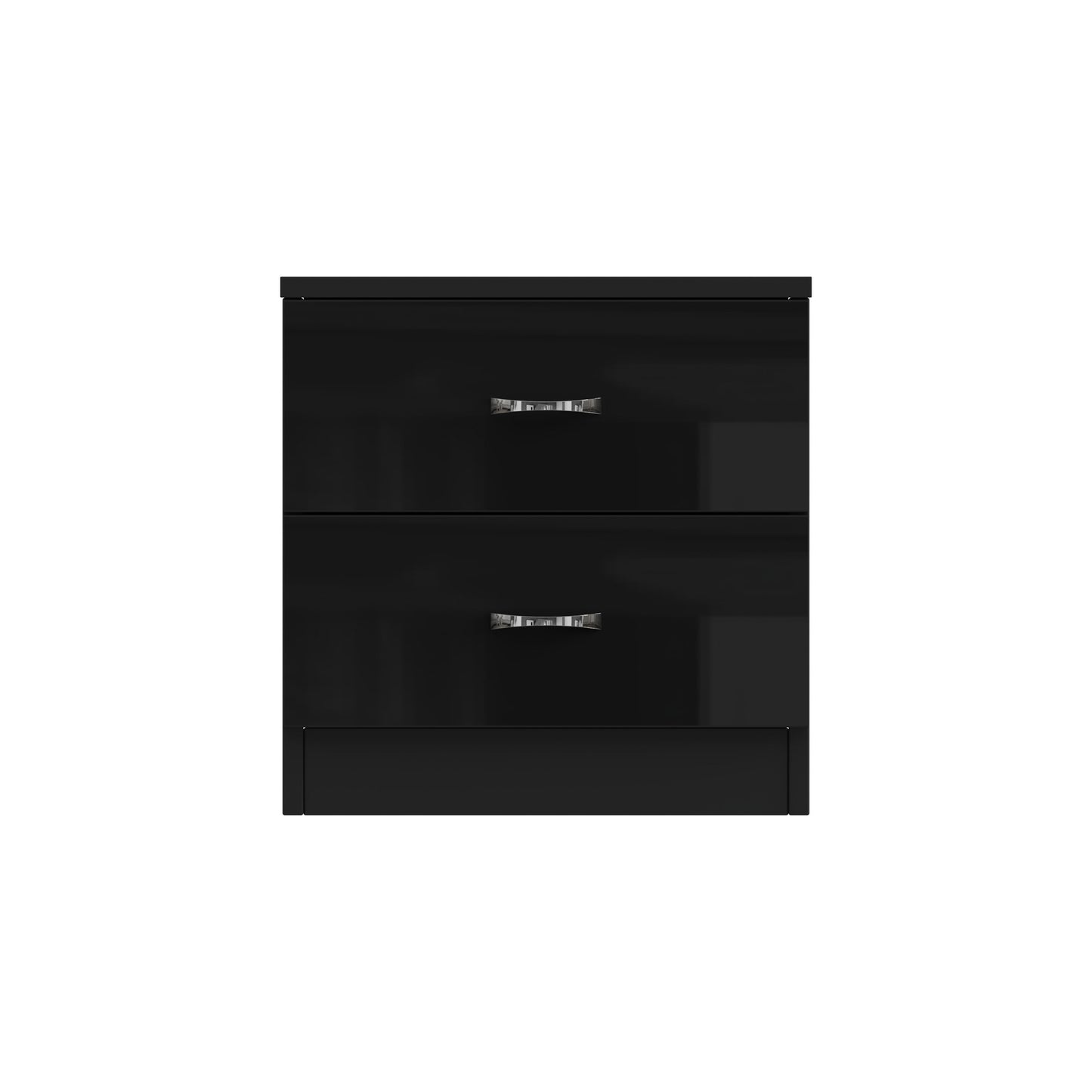 Chilton 2 Drawer Bedside Cabinet - Black Gloss Front