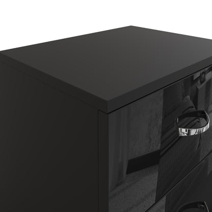 Chilton 2 Drawer Bedside Cabinet - Black Gloss Front