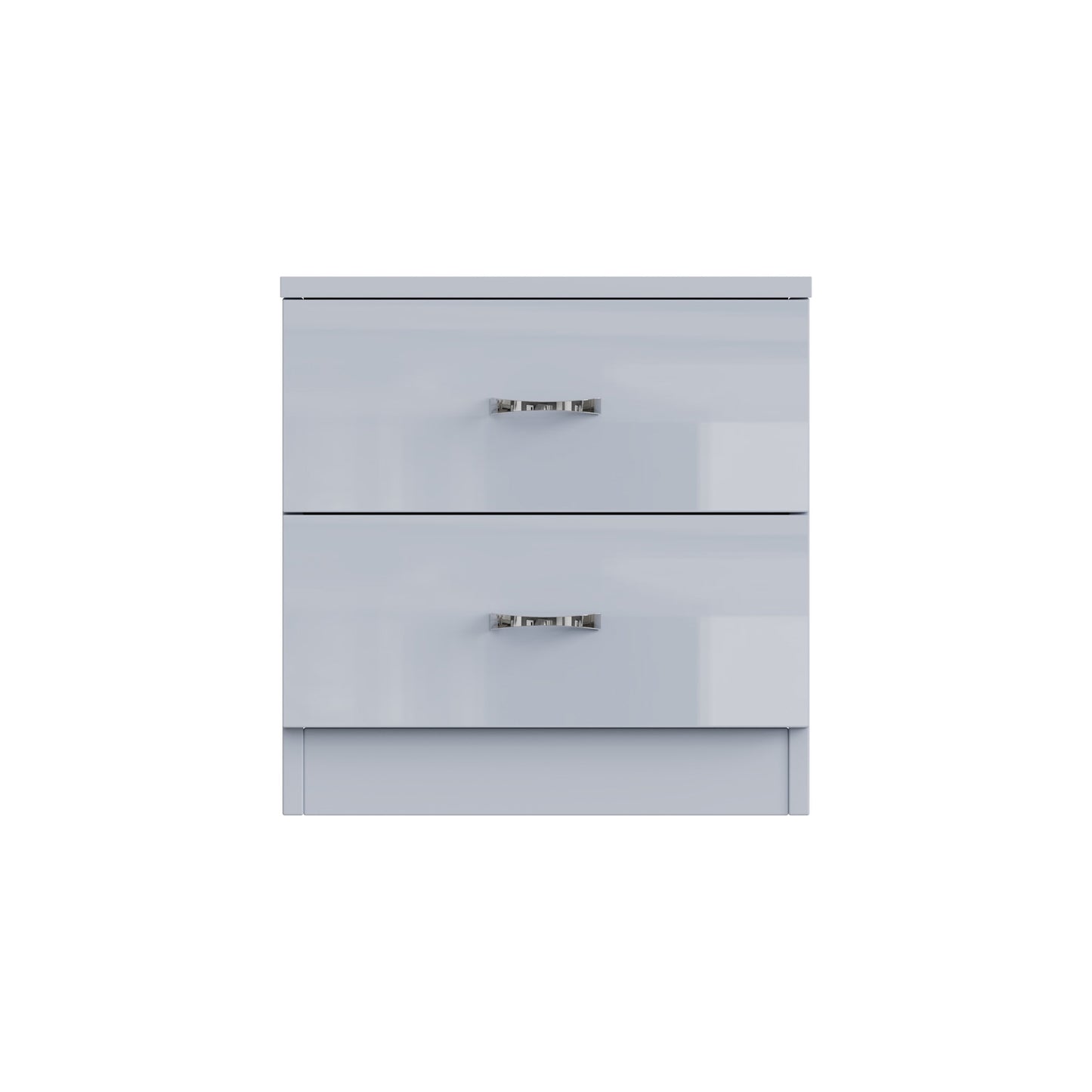 Chilton 2 Drawer Bedside Cabinet - Grey Gloss Front