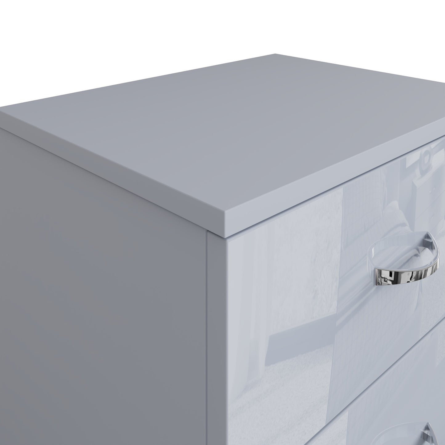 Chilton 2 Drawer Bedside Cabinet - Grey Gloss Front