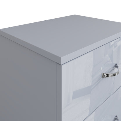 Chilton 2 Drawer Bedside Cabinet - Grey Gloss Front