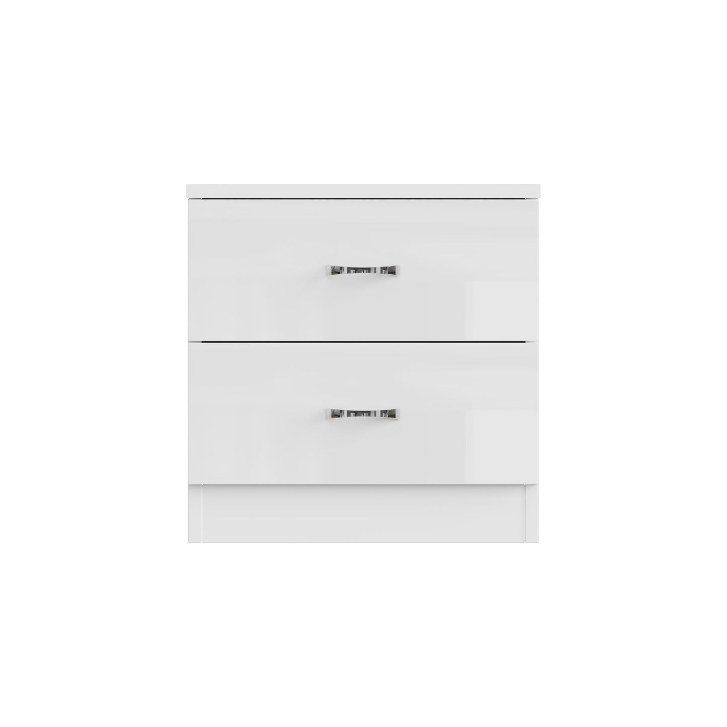 Chilton 2 Drawer Bedside Cabinet - White Gloss Front