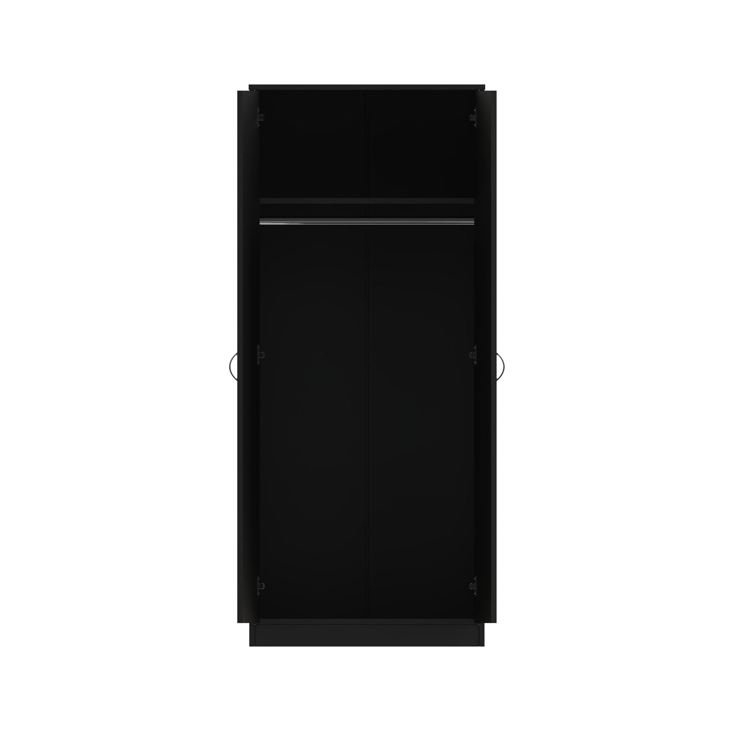 Chilton 2 Door Wardrobe With Mirror - Black Gloss Front