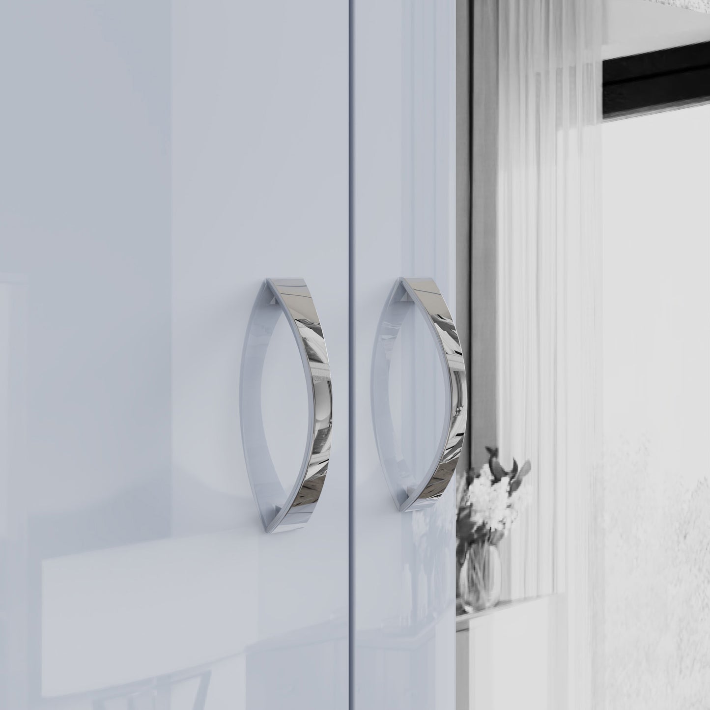 Chilton 2 Door Wardrobe With Mirror - Grey Gloss Front