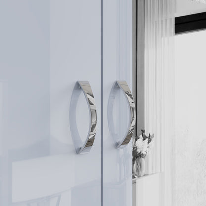 Chilton 2 Door Wardrobe With Mirror - Grey Gloss Front