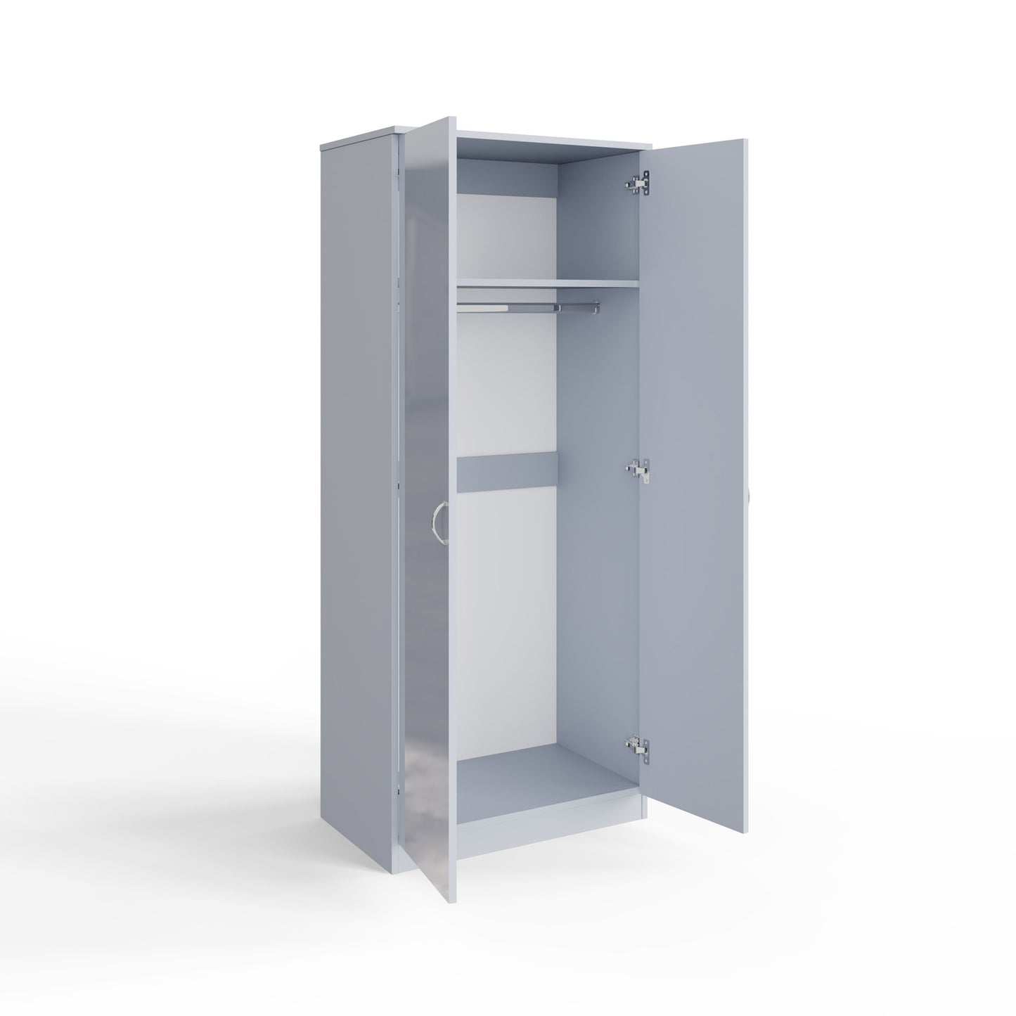 Chilton 2 Door Wardrobe With Mirror - Grey Gloss Front