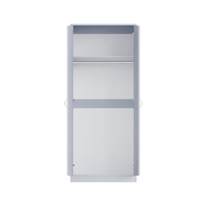 Chilton 2 Door Wardrobe With Mirror - Grey Gloss Front