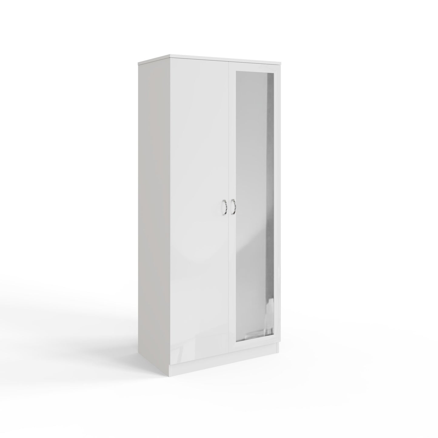 Chilton 2 Door Wardrobe With Mirror - White Gloss Front